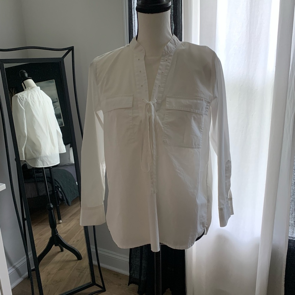 Madewell lace front blouse XS White
